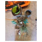 Assorted Decorating Items and Decorative Pots