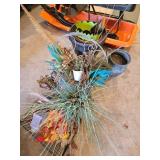 Assorted Decorating Items and Decorative Pots