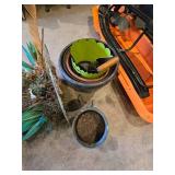 Assorted Decorating Items and Decorative Pots