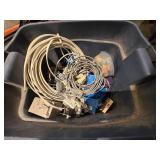 (2) Bins of Assorted Electrical Items and Misc. Casters