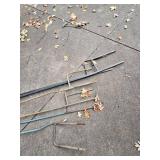 (6) Assorted Shepherds Hooks and Birdhouse