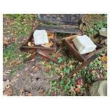 Small Bench and Picnic Table, (2) Salt Lick Holders and Pot