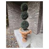 (2) Triple Ball Topiary Trees in Planters