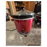 (4) Assorted Crock Pots one Missing Cover