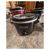 (4) Assorted Crock Pots one Missing Cover