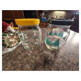 Fitz and Floyd Collectable Snowman Cookie Jar, Rare Vintage Glassware and Christmas Theme Storage Containers