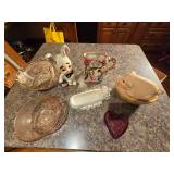 Fitz and Floyd Pig Cracker Tray, Pig Cookie Jar, Vintage Decor and Serving Dishes