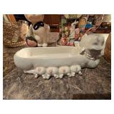 Fitz and Floyd Pig Cracker Tray, Pig Cookie Jar, Vintage Decor and Serving Dishes