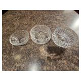 Vintage Althea Lead Crystal Bowl and (2) Vintage Lead Crystal Candy Dishes