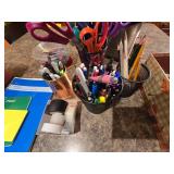 Assorted Office Supplies, Staplers, Pens, Markers, Scissors, Tape, Etc.