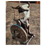 Pair of Wrought Iron Candle Sconces and Antique Micro Clock