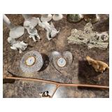 Assorted Candle Holders, Misc. Figurines, Vintage Crystal Clocks