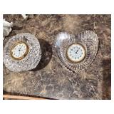 Assorted Candle Holders, Misc. Figurines, Vintage Crystal Clocks