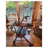 Drive Medical 4-Wheel Rolling Walker with Seat and Pair of Crutches