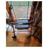 Drive Medical 4-Wheel Rolling Walker with Seat and Pair of Crutches