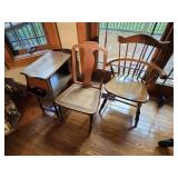 (2) Vintage Chairs and Magazine Stand