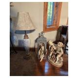 Vintage Marwal Cherubs Statue, Vintage Lamp, Etc.