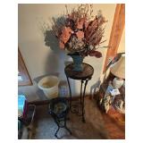 Assorted Home Decor, Table Pot, Holder Fake Plant and Lamp