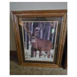 (2) Framed Deer Prints