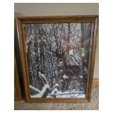 (2) Framed Deer Prints