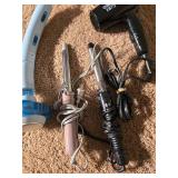 (2) Curling Irons, Hair Dryer and Body Flex Heated Massager