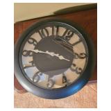 Corner Shelf and Contents, (2) Clocks and Decor