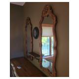 (2) Mirrors, Clock and Shelf