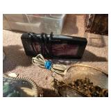 Assorted Decorative Items and Digital Clock