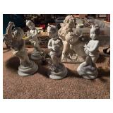 Vintage Cherub Angle Boy Statue, Cherub Lamp and Other Assorted Cherubs