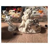 Vintage Cherub Angle Boy Statue, Cherub Lamp and Other Assorted Cherubs