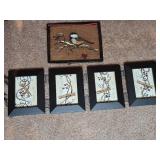 Four Framed Hanging Picture and Bird Picture