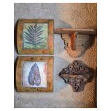Misc. Decorative Items, (2) Small Wall Shelfs