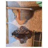Misc. Decorative Items, (2) Small Wall Shelfs