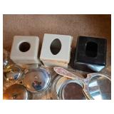 Assorted Kleenex Boxes, Canisters and Mirrors