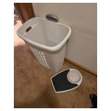 Bathroom Scale and Rolling Clothes Hamper