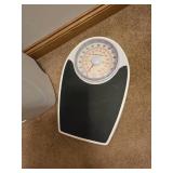 Bathroom Scale and Rolling Clothes Hamper