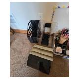 Large lot of Assorted Office Supplies, Scissors, Pencils, Tape Dispensers, Storage Bins Etc.