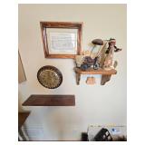 Misc. Items on Wall, Clock, Shelf, Figurines, Etc.