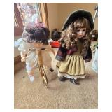 Vintage Dolls One on Tricycle