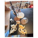 (2) Vintage Alabaster Resin Cherubs and Assorted Doll Accessories