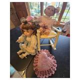 Vintage Dolls and Doll Chair