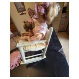 Vintage Dolls and Doll Chair