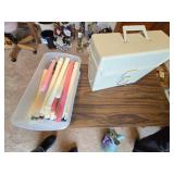 Assorted Candles and Storage Container