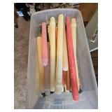 Assorted Candles and Storage Container