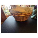 Assorted Miniature Dolls in Basket and Easter Rabbit