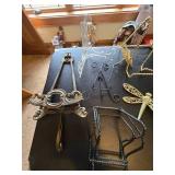 Assorted Picture Frame Holders and Dragonfly
