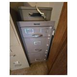 3 Drawer Locking Metal Filing Cabinet and Small Locking Storage Bin Both with Keys
