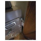 3 Drawer Locking Metal Filing Cabinet and Small Locking Storage Bin Both with Keys