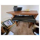Computer Desk with Chair, Apple Keyboard and Epson Printer (untested)