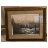 Medium Sized Signed and Numbered Framed Moose Print